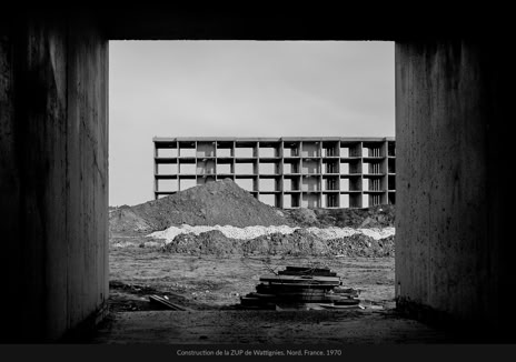 Construction de la ZUP de Wattignies, Nord, France, 1970, photographie Jean pierre Morcrette