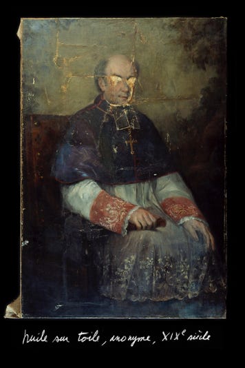 Portrait d’un chanoine, anonyme, XIXe siècle, huile sur toile, collection Jean pierre Morcrette